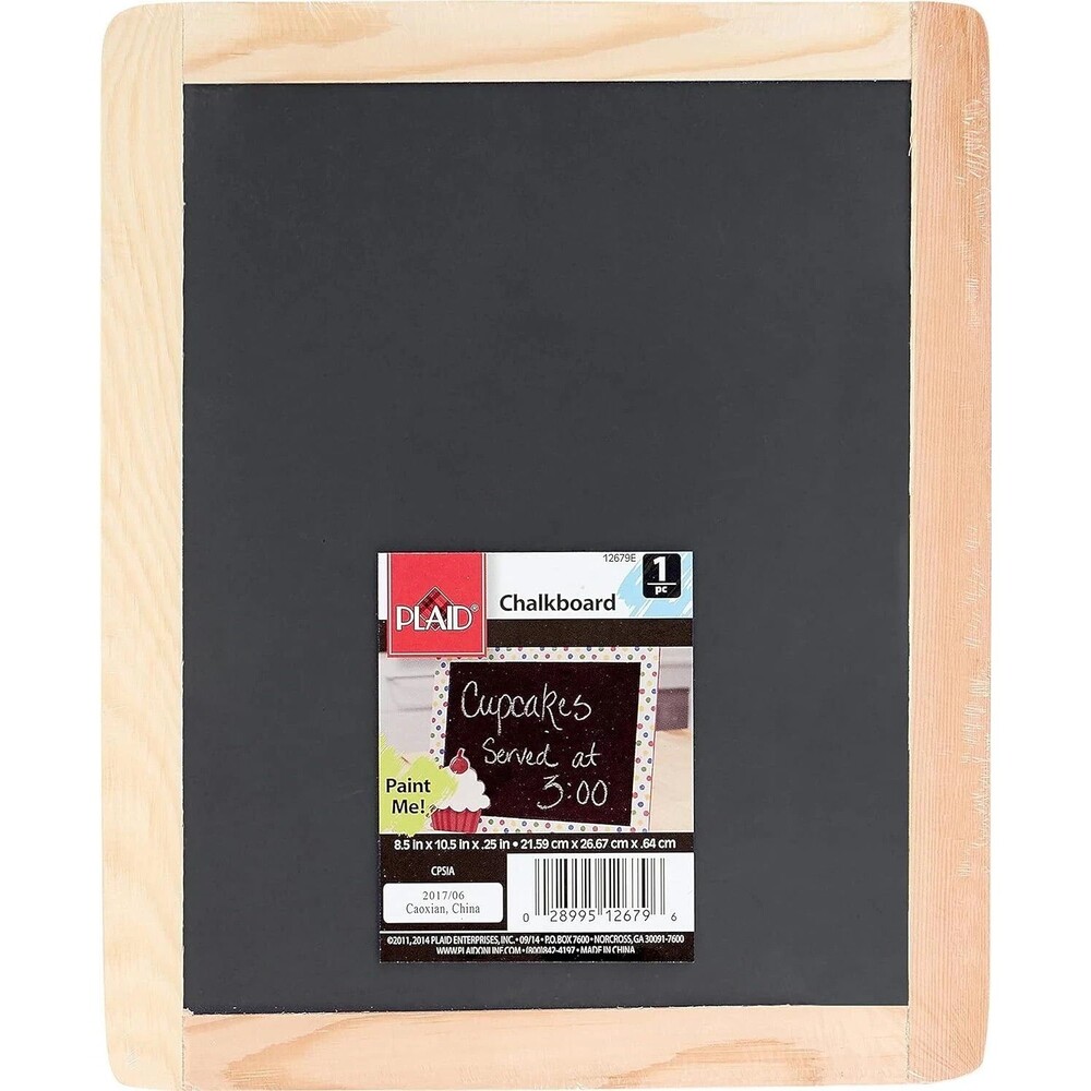 Rustic Double‑Sided Chalkboard 8.5"x10.5" Plaid Frame for Crafts & Home Decor
